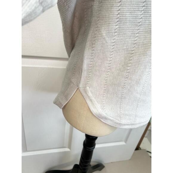 PREMISE Womens Size M Aluminum Heather Textured Knit Sweater Top Side Slit Cozy - Picture 7 of 12